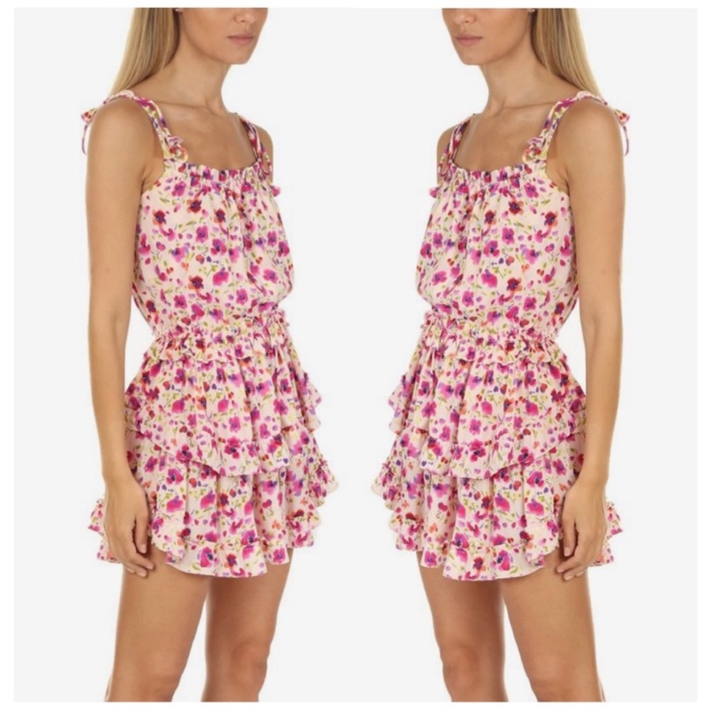 Misa Los Angeles Eliana Floral Flounce Dress Small